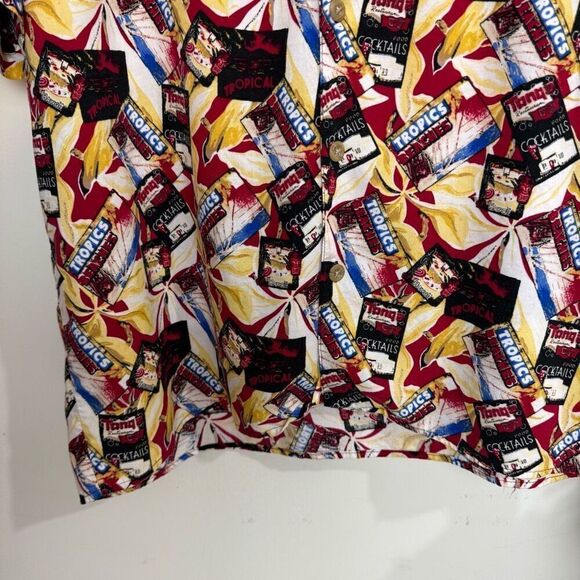 MORRO BAY shirt |  Tropical Cocktail Print Button-Up Shirt | medium - Picture 3 of 8